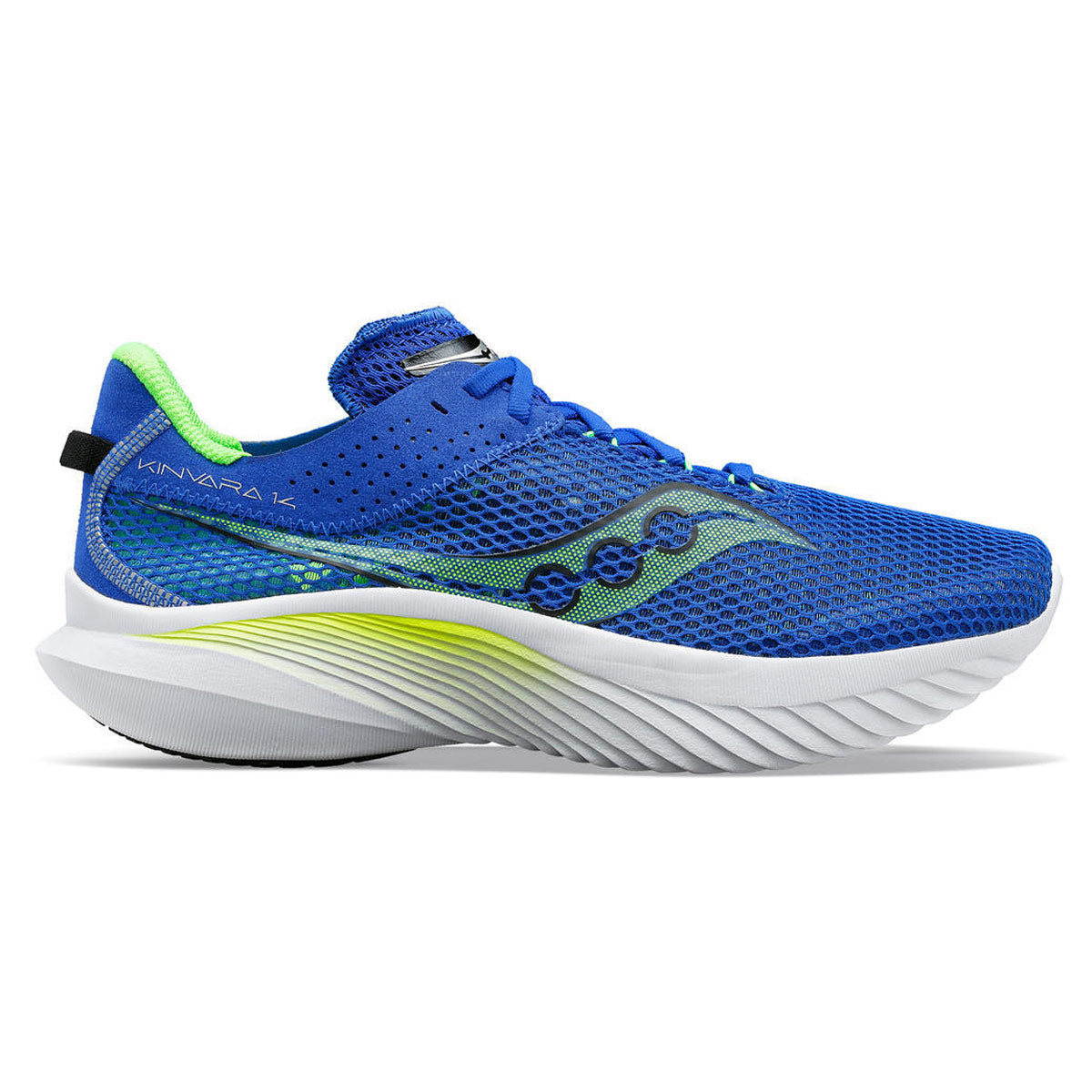 Saucony Kinvara 14 Men s Running Shoes SuperBlue Slime Metres to Miles