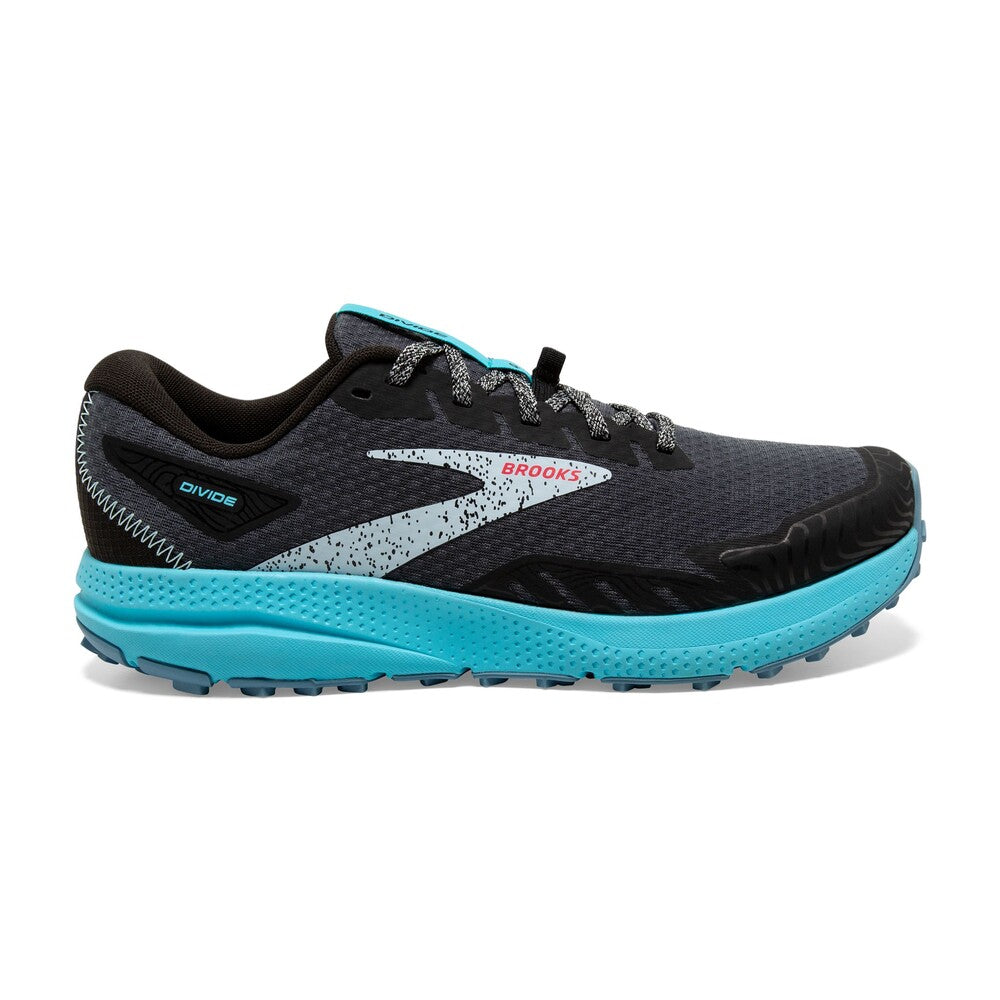 Brooks Divide 4 Women s Trail Running Shoes Black Ebony Bluefish Metres to Miles