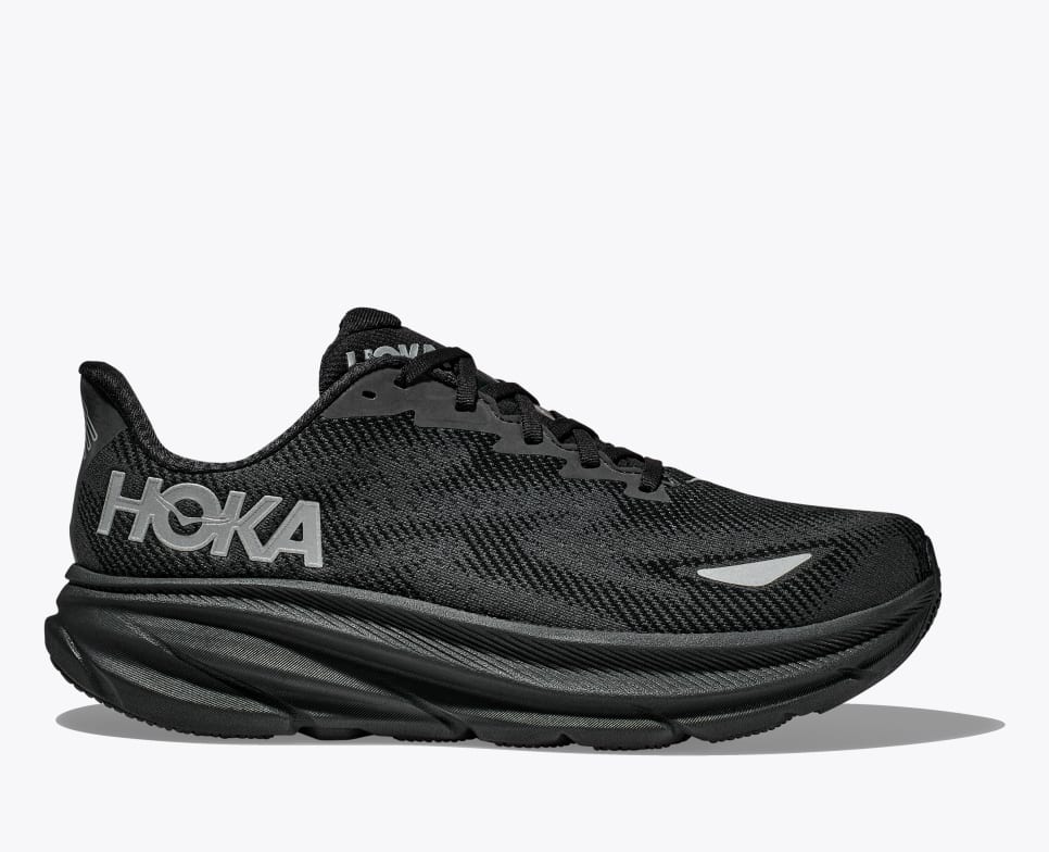 Hoka Clifton 9 Men s Gore Tex Running Shoes Black Black Metres to Miles